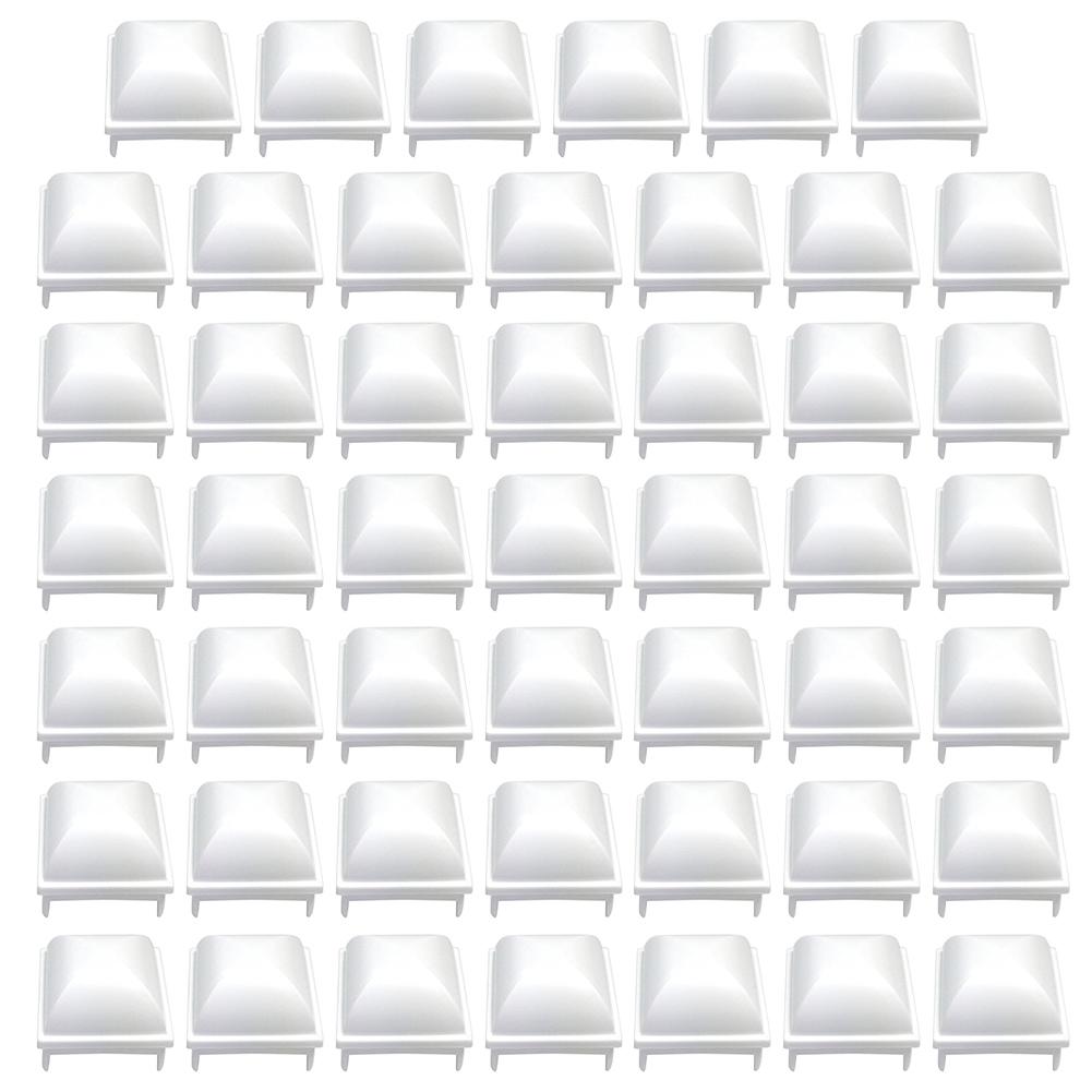 White PP Pool Fence Post Covers Fits 1 5 Inch Square Hollow Posts for Enhanced Safety Around Above Ground Pools