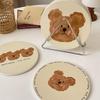 Bear Coasters Creative Ceramic Heat Insulation Mats Simple Household Absorbent Anti-Scald Pot Mat Kitchen Home Accessories