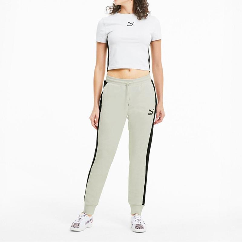 Puma Style Casual Color Block Drawstring Cuffed Knit Joggers Women Joggers 599145-05