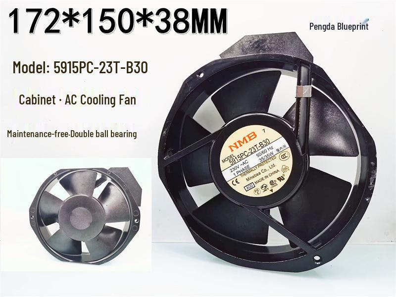 New 230V AC 172x150x38mm Motherboard Cabinet Cooling Fan 5915PC-23T-B30