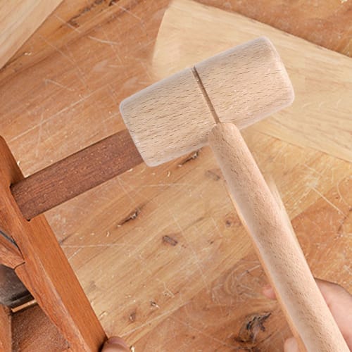 Comfortable Round Head High-Hardness Mallet, Beech Wood Hammer for Woodworking, Wood Carving, and Leathercraft, DIY Carpentry Tool for Woodworking Ent