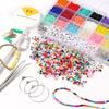 White and Black Bracelet Beads Set Creative Crafts Supplies Acrylic Flat Round Cartoon Letter Beads for Crafting