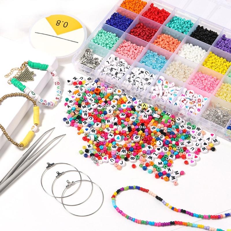 White and Black Bracelet Beads Set Creative Crafts Supplies Acrylic Flat Round Cartoon Letter Beads for Crafting