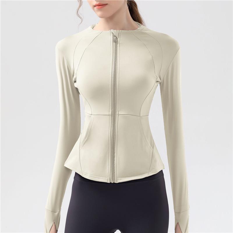 

Autumn/Winter Windproof Velvet-Lined Quick-Dry Cardigan for Running, Fitness, and Yoga Large абрикосовий