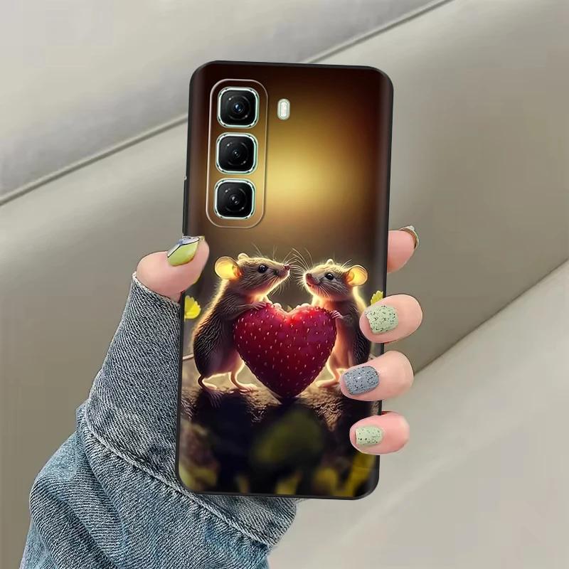 For Infinix Hot 50 5G Phone Case Heart Flower Soft Liquid Silicon Cover For Infinix Hot 50 Pro Plus Cases hot50 Protection Shell
