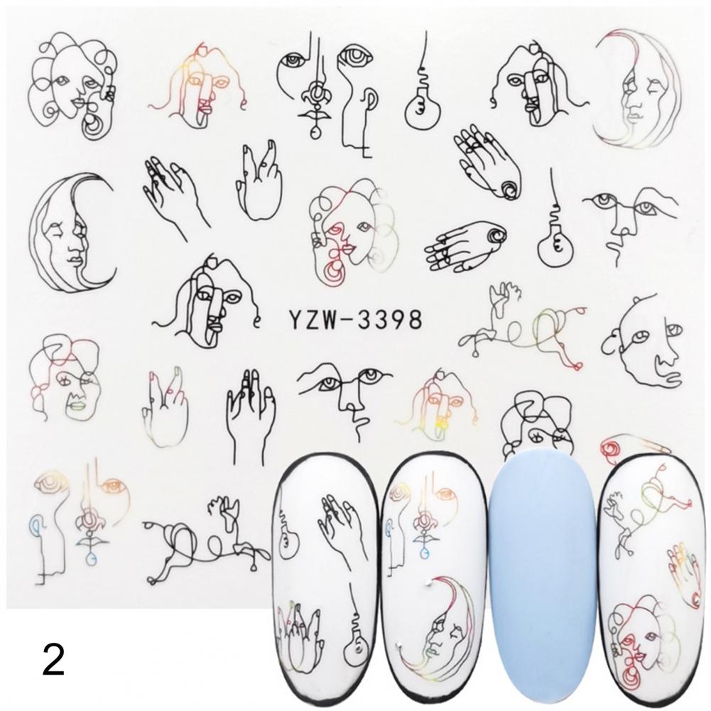 Sticker Nail Decals Nail Art Decoration Art Nail Art for Home Colorful Supplies Geometry Mix Slider Decoration