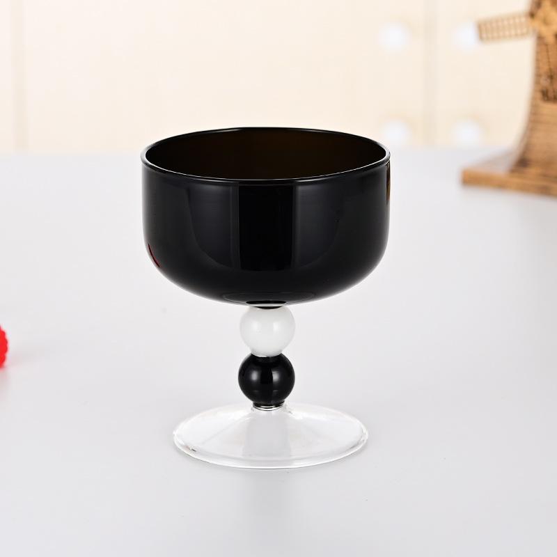 Colored borosilicate glass Household heat-resistant goblet Restaurant ice cream cup Dessert cup Contrasting glass