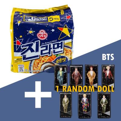 Ottogi Ottogi Jin Ramen Mild Flavor BTS Jin's Pick και BTS Doll Set
