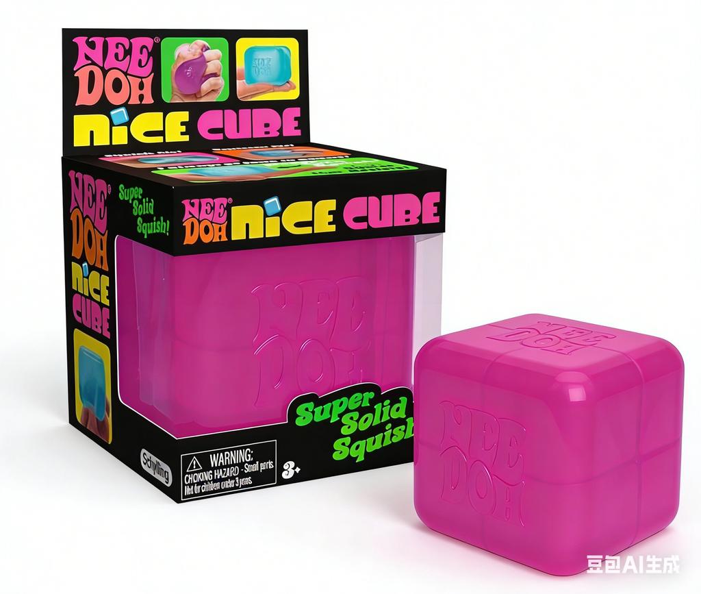 Schylling NeeDoh Cubo Bonito Azul Juguete Squishy Gel Frío Alivio del Estrés Juguete Fidget No Pegajoso para Niños Adultos Hogar Oficina Viaje
