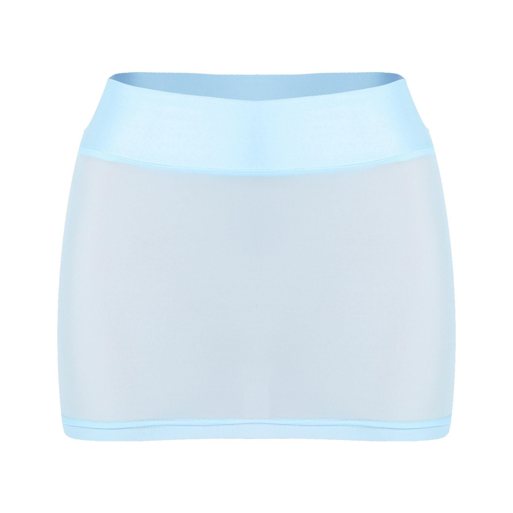 

Жіночі сексуальні літні пляжні шорти для повсякденного бігу, прозора еластична міні-спідниця-олівець. One Size світло-синій колір