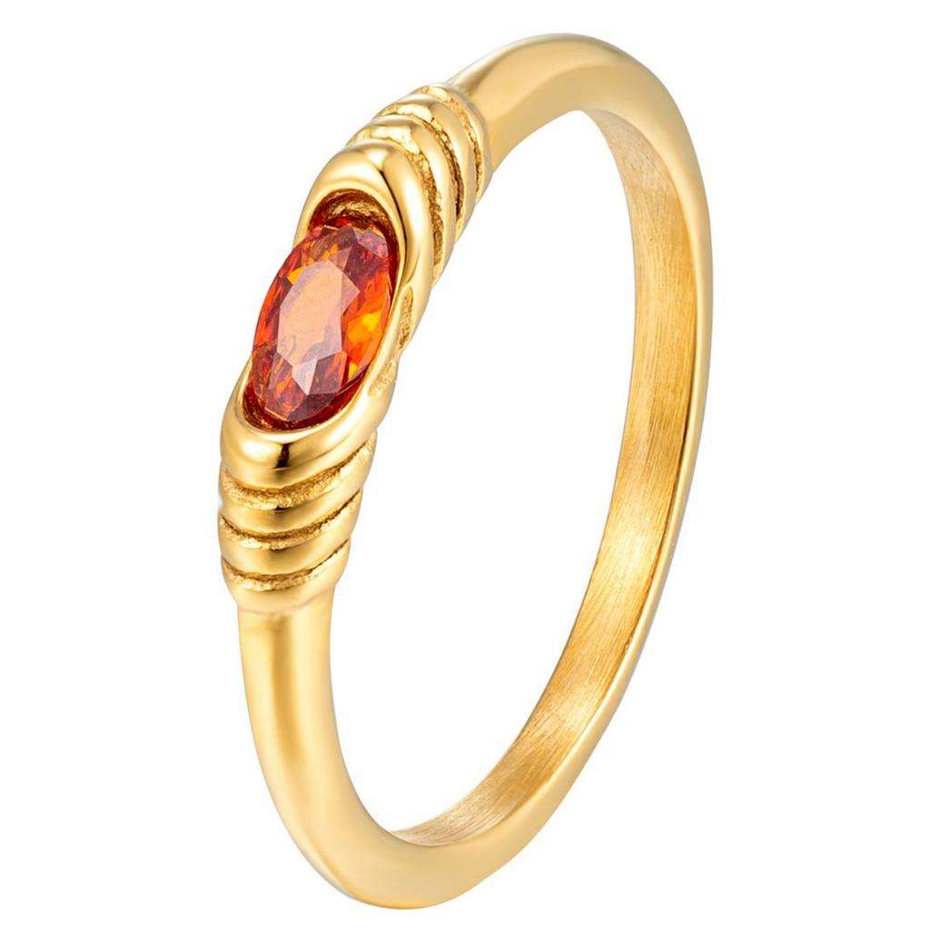 Mini Goose Egg Zircon Ring Women's Fashion Light Luxury Stacked Ring, Titanium Steel Electroplated Jewelry