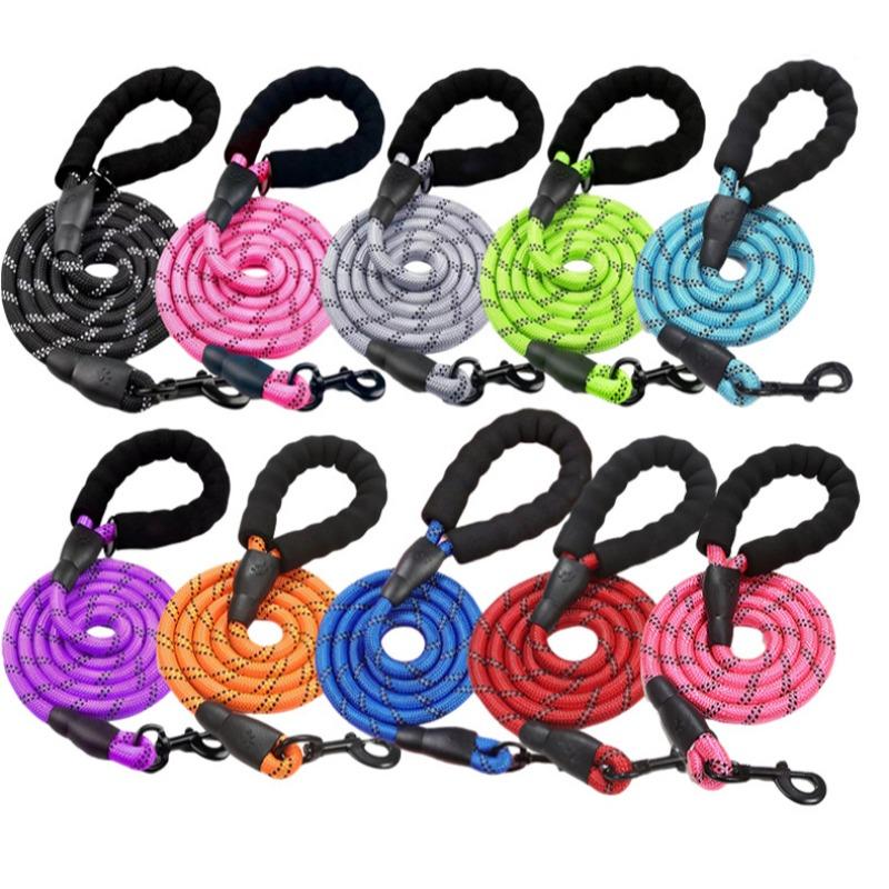 Nylon Dog Leash Chain Reflective Design Dog Collar Durable and Sturdy Puppy Harness Soft Pets Supplies Dogs Accessories