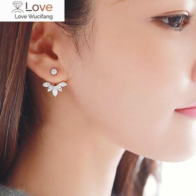 30 %Silver Plated Elegant Sweet Flower Shiny Cz Zircon Ladies Stud Earrings For Women Best Birthday Gifts Anti Allergy