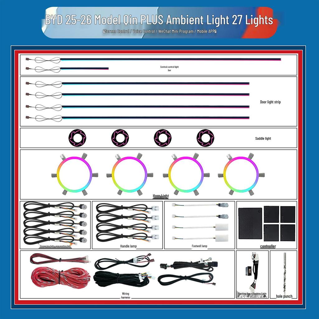 BYD Qin PLUS/L Dynamic Ambient Car Interior Flowing Lights