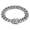 New Hip Hop Bracelet Gold Silver Color Cubic Zirconia  Stone Buckle 12mm Width Cuban Chain Bracelets Charm Jewelry for Men Women