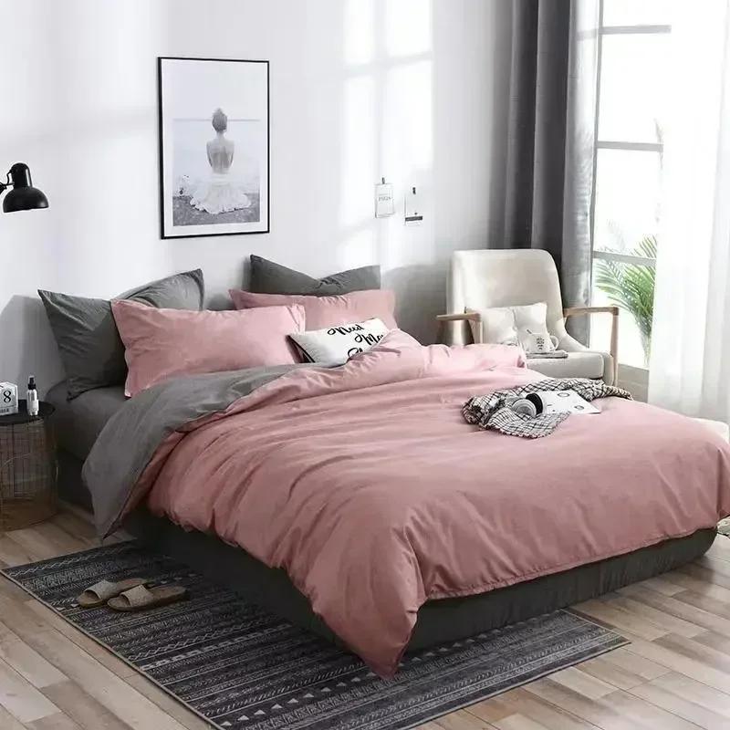 3PCS/set Black Marble Pattern Sanding Bedding Set Duvet Cover+Pillowase, Bedroom Bed Set, King Queen Double (Excluding Filler)