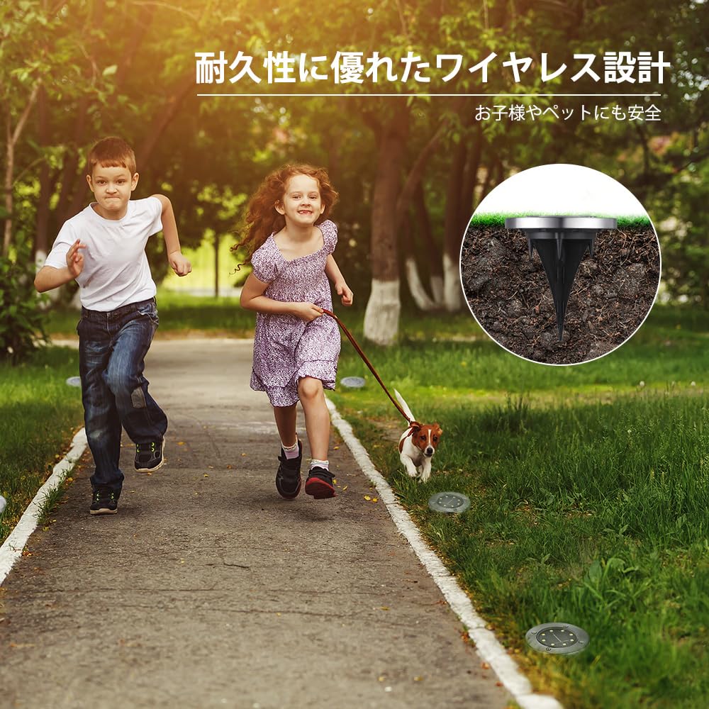Toodour Solar Garden Lights, Outdoor Use, 8-Pack, Waterproof, Ground-Mounted, Automatic OnOff, Sensor Included, Solar Panel Charging, Bright