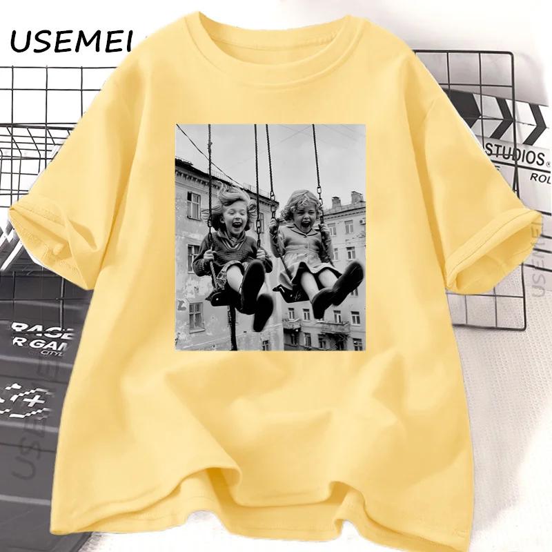 

Retro T Shirt Print Womens Short Sleeve Vintage O-Neck Casual Tee T-Shirt Female Clothing Breathable Short Sleeve Tops 4XL