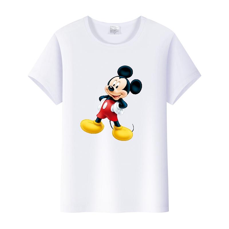 Casual Unisex Cartoon Minnie Tshirt Mickey Mouse Tops Graphic Clothes Summer Blouses T-shirt White 2000s Tees