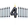 6Pcs 1 to 9 Number Candle For Racers Black and White Checkered Candle Anniversary Truck Candle Cake Topper Festival Candles Cake