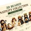 Nativity Bead Craft Kit 3D Beaded Craft Figurines Decor Beading Christmas Figures Kit for Men Women Adults Dad Wife Husband
