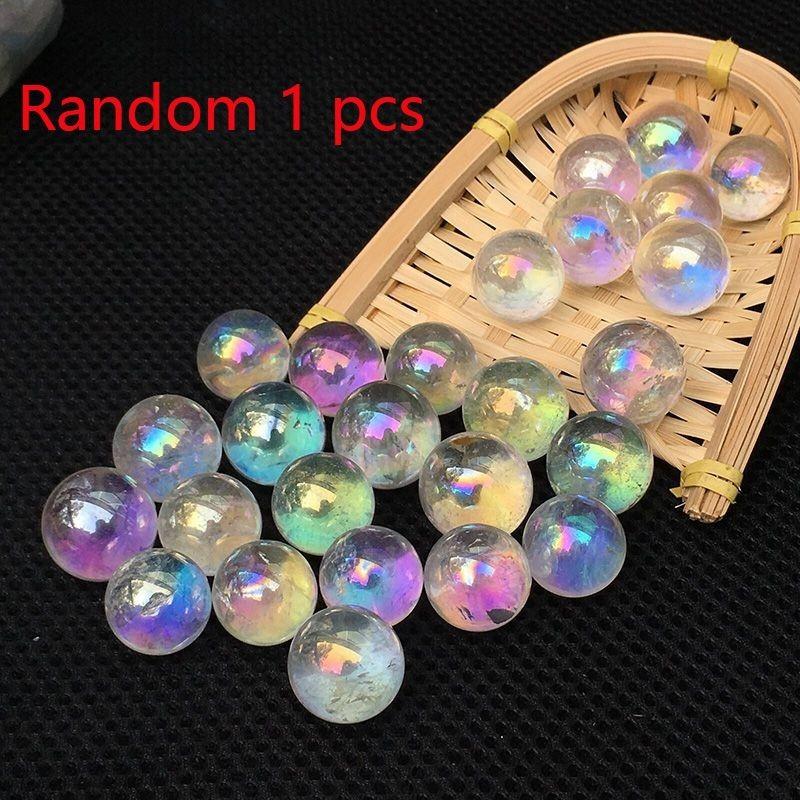 

Aura White Rainbow Sphere Titanium Seed Quartz Crystal Ball Decor Healing 1pcs