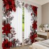 Set Of 2 Flat Printing Window Drapes Christmas Floral Frame Digital Printed Polyester Party Decorations Use Festive Curtain