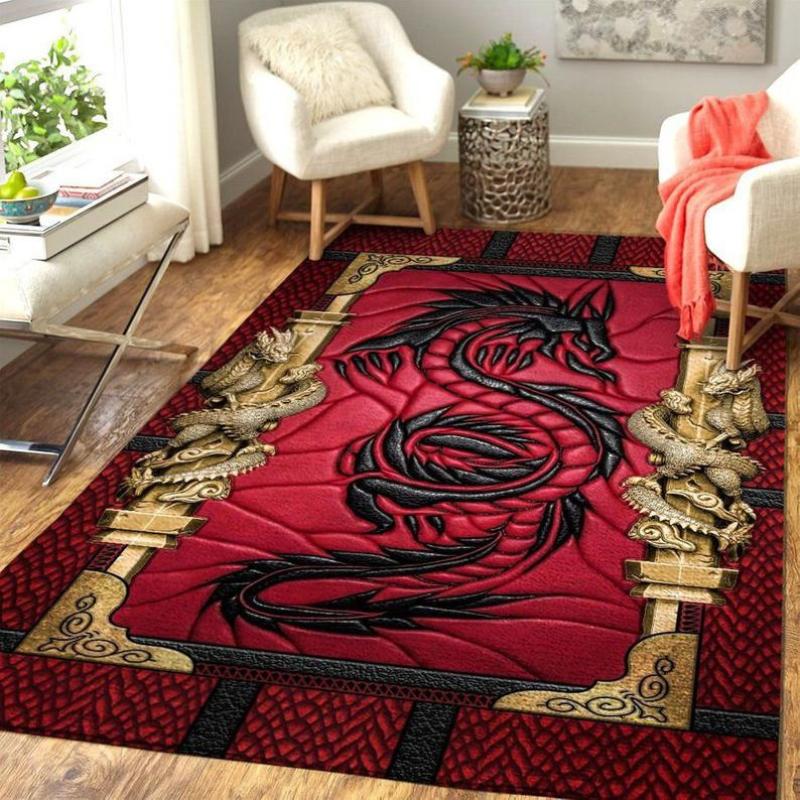 

Дракон із візерунком троянди Килимок Нековзкий килимок Придверний килимок Дитяча кімната Пухнастий килимок для спальні Вітальня Кухонні килимки для підлоги 50cm x 80cm