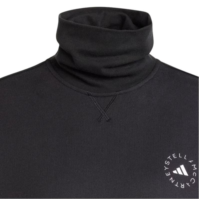 adidas Stella McCartney High Neck Loose Casual Long Sleeve Sweatshirt Women Tops Black IW9859