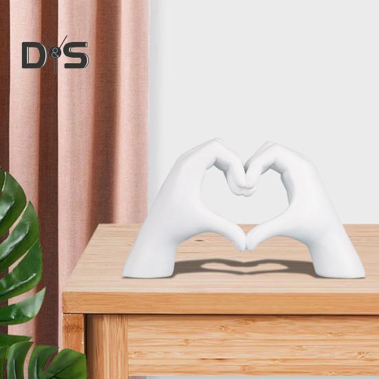 Statua in resina a forma di cuore con gesto a forma di cuore, scultura, decorazione per ufficio, matrimonio, scrivania