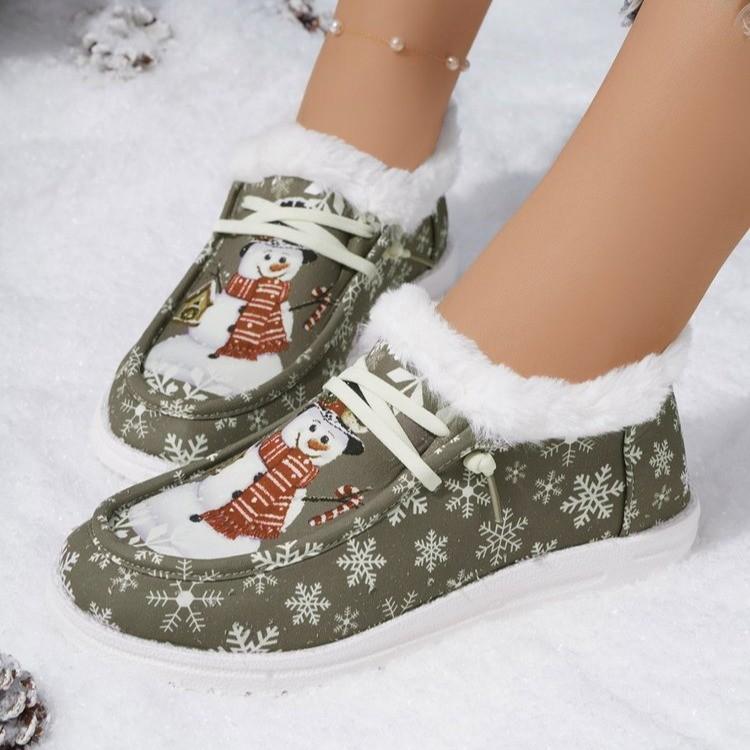 Foreign trade new large size European and American Christmas snow boots winter large size velvet casual women's flat bottom warm