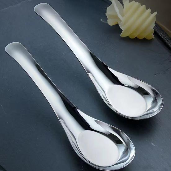 Soup Spoons Stainless Steel Dinner Spoons Heavy Duty Thick Short Handle Table Spoons for Soup Cereals Bouillon Dessert