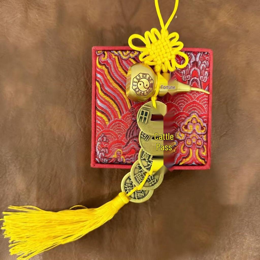 Five Emperors Copper Gourd Pendant with Thickened Coins