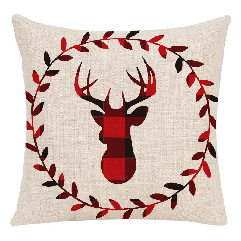 Christmas Elk Forest Car Neck Guard Home Sofa Pillowcase Christmas Pillowcase with Core