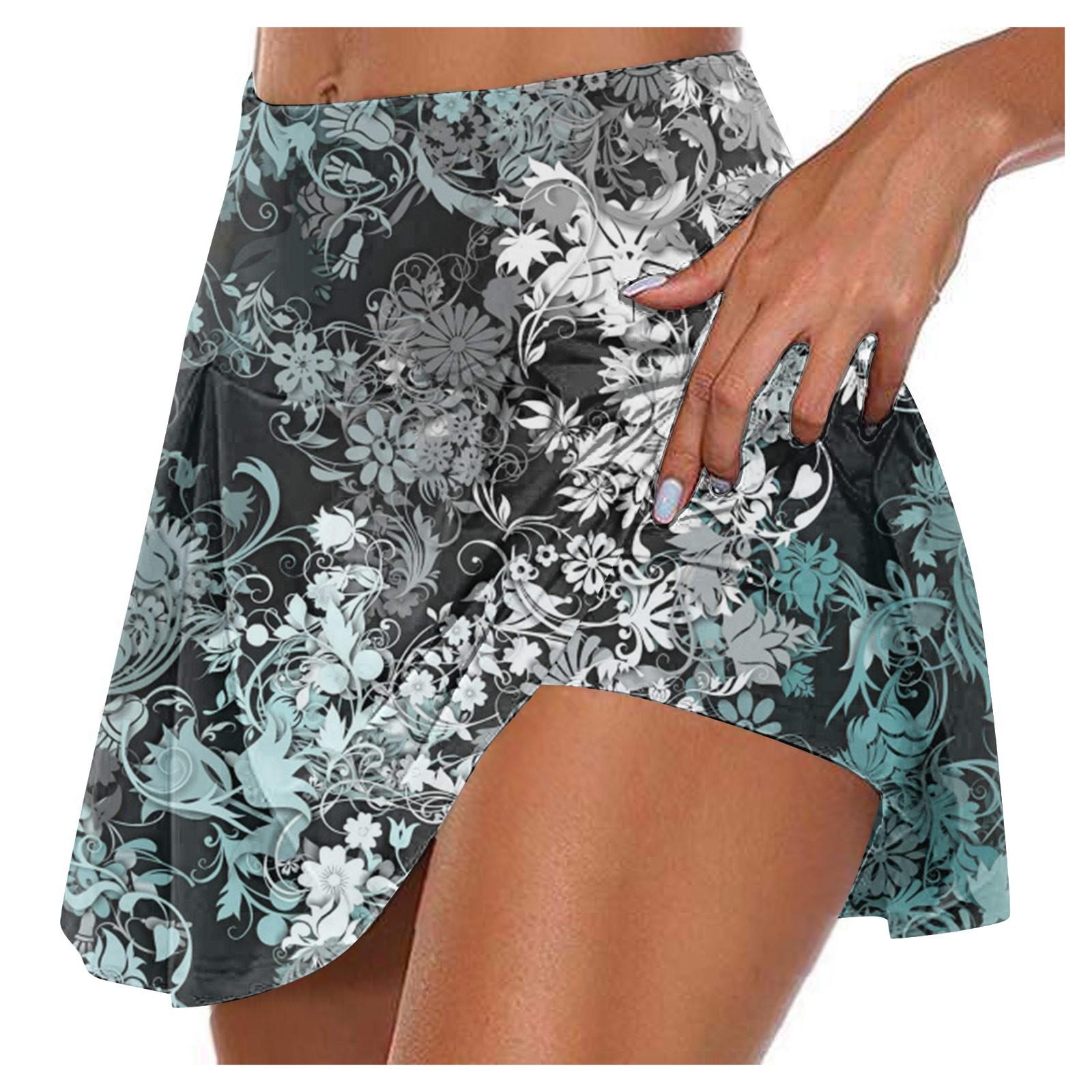 

Женские спортивные эластичные плиссированные теннисные юбки для бега, йоги, внутренние шорты, эластичные спортивные шорты для гольфа L