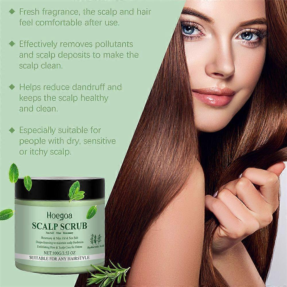 Rosemary Hair Care Scrub with Brush Scalp Massage Treatment Deep Moisturize Repair Damaged Reduce Dry Hair Nourish Scrub Shampoo