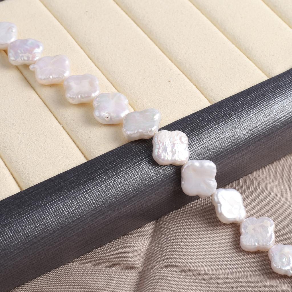 1String, White Natural Freshwater Pearls, Boho Lozenge Pearl Beads, 12mm, for DIY Jewelry Making, Unique Birthday Party Wedding Crafts, 36cm