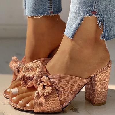 2024 Yaz Kadın Yüksek Topuklu Terlikler Kadın Açık Burun Stiletto Topuklu Terlikler Altın Rengi Ayakkabılar Büyük Beden