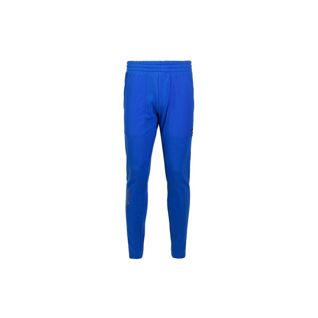 Li Ning Badminton Collection Knitted Sweatpants Men's Crystal Blue Thickened Tapered Pants AKLQ809-2