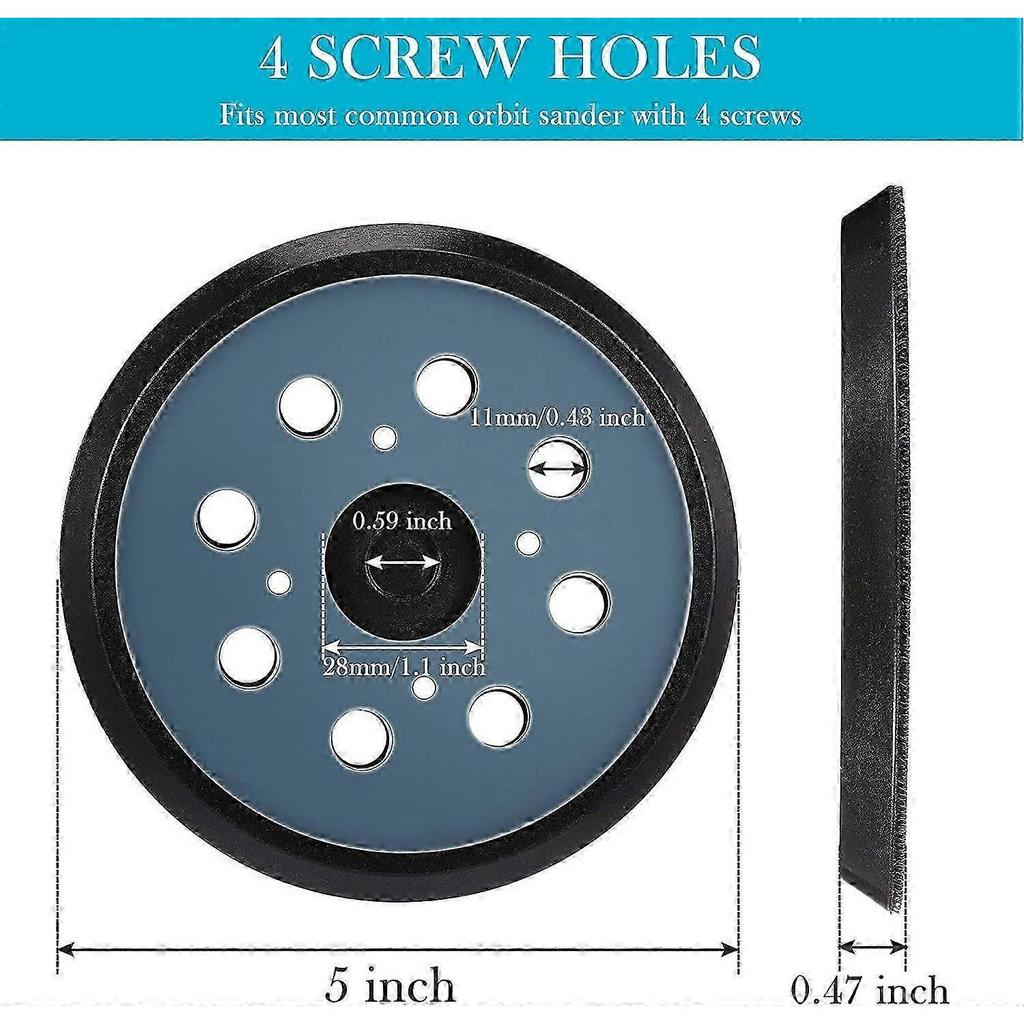 2pcs 5 Inch 8 Hole Orbital Sander Replacement Pad Hook,Loop Sanding Pad Compatible with Milwaukee 51-36-7090,51-36-7100