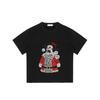 Black T Shirt with Santa Claus Skull Design and Text for Casual Wear