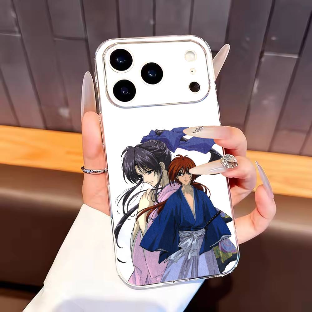 Anime R-Rurouni Kenshin Phone Case For iPhone17,16,15,14,13,12,11 Plus,Pro Max Soft Transparent Cover
