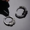 Silver Plated Earrings for Men Black Gold Hoop Stylish Hip Hop Jewelry Unisex Fashion Accessories
