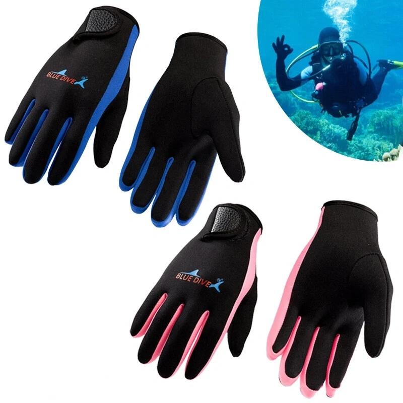 Neoprene Wetsuit Gloves Diving Swim Scuba Surf Snorkeling Cold-Proof Swimming Gloves Easy Donning Anti-Slip