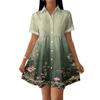 Casual Loose Fit Shirt Dress for Women Button Front Short Sleeve Collared Dress Lightweight Comfortable Summer Dress