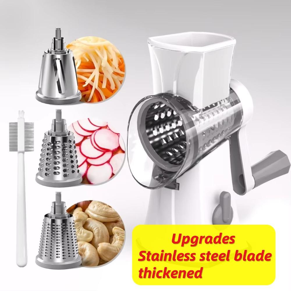 2025Nowy 3w1 Wielofunkcyjny Krajalnica do Warzyw i Siekacz do Żywności Ręczna Kuchenna Krajalnica z 3 Ostrzami do Ziemniaków Czosnku Sera Szatkownica