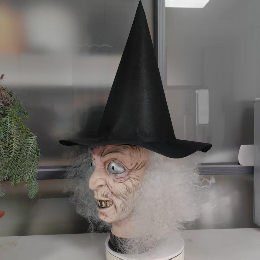Easter Witch Mask Halloween cos Costume Witch Hat Witch Props Horror Latex Headgear