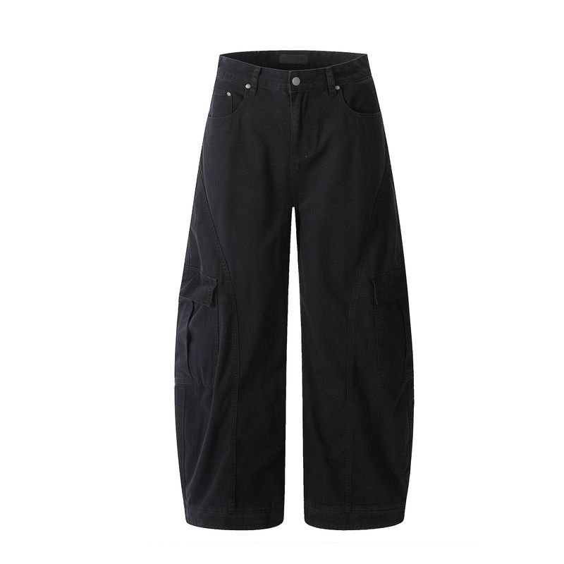 Kisko American High Street Deconstructed Design Multi-Pocket Cargo Pants Unisex High-End Wide-Leg Casual Scimitar Pants