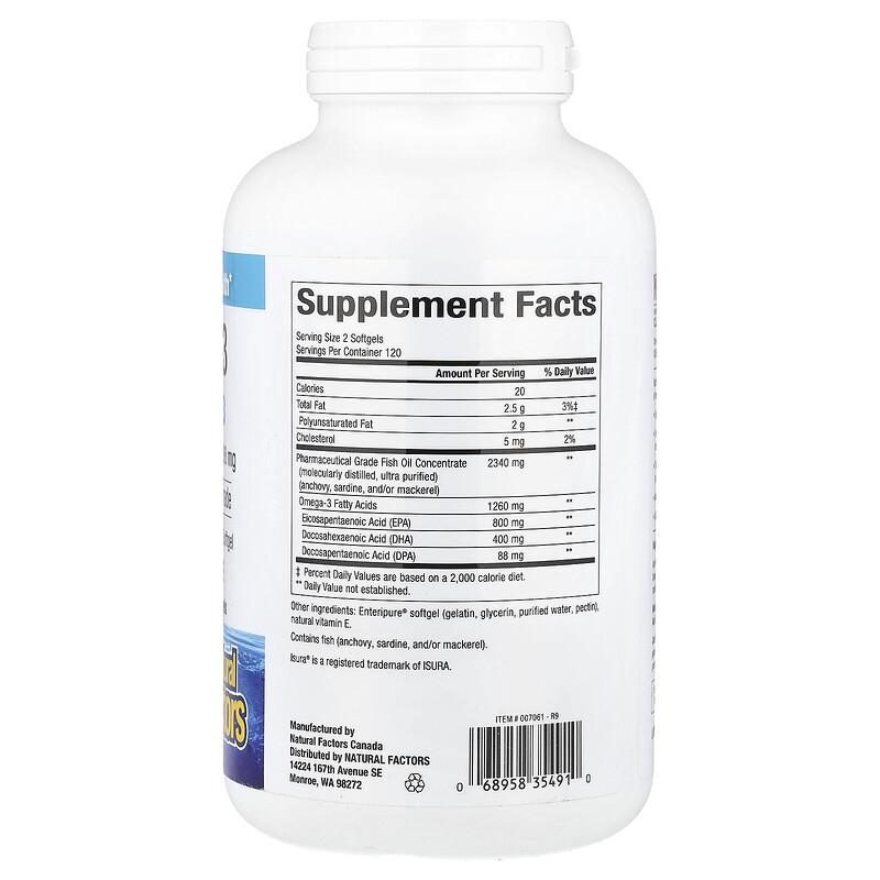Rx Omega-3, 240 Softgels (630 mg per Softgel)