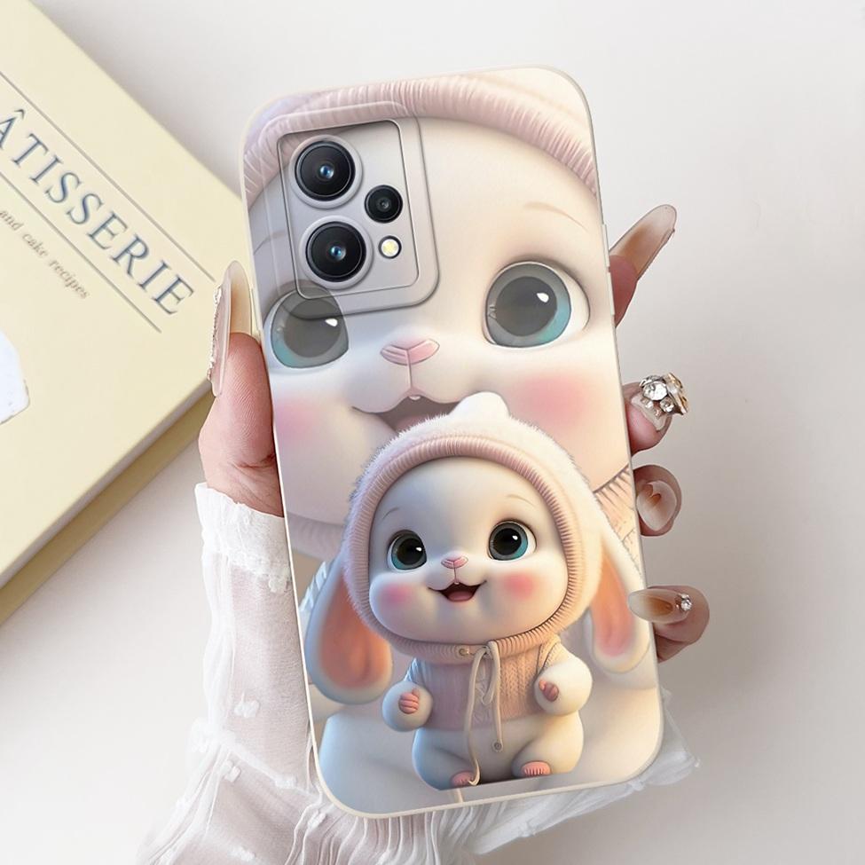 For Realme 9 4G Case RMX3521 Silicone Cute Cat Fashion Butterfly Flower Love Painted Shockproof Cover For Realme 9 4G Phone Case